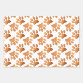 Rustic Wood Dog Pawprint Inpakpapier Vel (Voorkant 2)