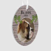 Rustic Wood Dog Pet 2 Foto's Kerstmis Ornament (voorkant)