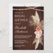 Rustic Wood Earthy Floral Pampas Vrijgezellenfeest Kaart (Voorkant)