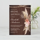 Rustic Wood Earthy Floral Pampas Vrijgezellenfeest Kaart (Staand voorkant)