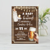 Rustic Wood een baby is bezig met het maken van ge Kaart (Staand voorkant)