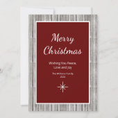Rustic Wood Eenvoudig Script Rode Kerst Feestdagenkaart (Voorkant)