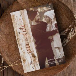 Rustic Wood Effect Wedding Foto Modern Typografie