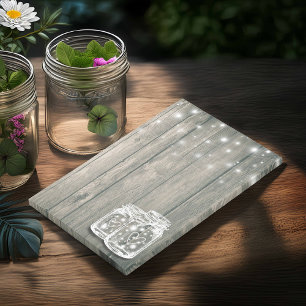 Rustic Wood Elegant Mason Jar  String Light Post-it® Notes