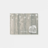Rustic Wood Elegant Mason Jar String Light Post-it® Notes (Voorkant)