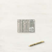 Rustic Wood Elegant Mason Jar String Light Post-it® Notes (Op bureau)