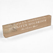 Rustic Wood + Elegant White Typografie Naambordje