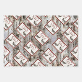 Rustic Wood Elk/rendierfamilie Monogram tan grijs Inpakpapier Vel (Voorkant 2)