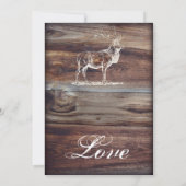 Rustic Wood Elk Wildlife Wedding Invitations Kaart (Achterkant)