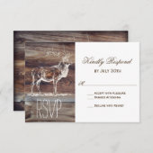 Rustic Wood Elk Wildlife Wedding RSVP-kaarten RSVP Kaartje (Voorkant / Achterkant)