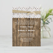 Rustic Wood en Aangepaste huwelijksuitnodiging Kaart (Staand voorkant)