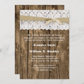 Rustic Wood en Aangepaste huwelijksuitnodiging Kaart (Voorkant / Achterkant)
