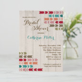 Rustic Wood en Arrow Bridal Shower Invitations Kaart (Staand voorkant)