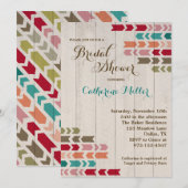 Rustic Wood en Arrow Bridal Shower Invitations Kaart (Voorkant / Achterkant)