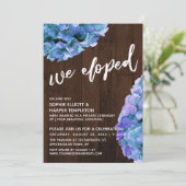 Rustic Wood en Blue Hydrangea We hebben eruit geha Kaart (Staand voorkant)