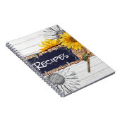 Rustic Wood en Burlap Sunflower Recipe Notitieboek (Rechterzijde)