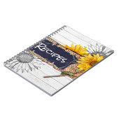 Rustic Wood en Burlap Sunflower Recipe Notitieboek (Linkerzijde)