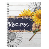 Rustic Wood en Burlap Sunflower Recipe Notitieboek (Voorkant)
