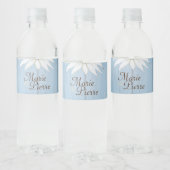 Rustic Wood en Daisies Waterfles Etiket (Flessen)