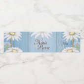 Rustic Wood en Daisies Waterfles Etiket (Enkel label)