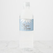 Rustic Wood en Daisies Waterfles Etiket (Voorkant)