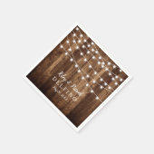 Rustic Wood en Fairy Lights Wedding Cocktail Servet (Hoek)