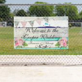 Rustic Wood en Floral Wedding Banner (Insitu)