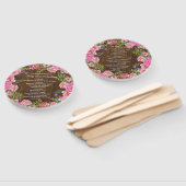 Rustic Wood en Floral Wreath Wedding Programme Fan Handwaaier (Niet-gemonteerd)
