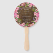 Rustic Wood en Floral Wreath Wedding Programme Fan Handwaaier (Achterkant)