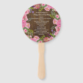 Rustic Wood en Floral Wreath Wedding Programme Fan Handwaaier (Voorkant)
