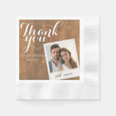 Rustic Wood en Foto Lijst Dank je huwelijk Servetten (Voorkant)