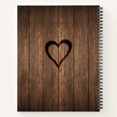 Rustic Wood en gegraveerde hartrecepten Notitieboek (Achterkant)