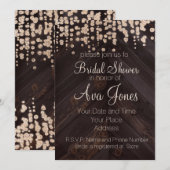 Rustic Wood en Golden Glitte Vrijgezellenfeest Inv Kaart (Voorkant / Achterkant)