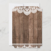 Rustic Wood en Lace Baby shower Invitation Kaart (Achterkant)
