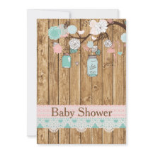 Rustic Wood en Lace Baby shower Invitation