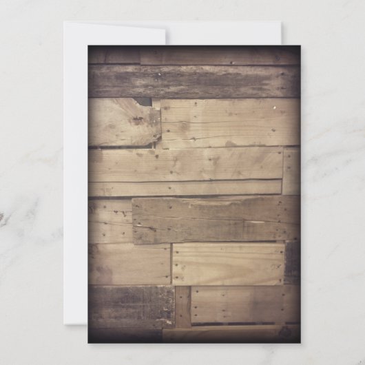 Rustic Wood en Lace Country Wedding Invitations Kaart (Achterkant)