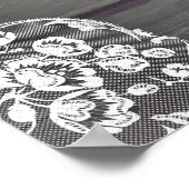 Rustic Wood en Lace Lights Wedding Seating Chart Poster (Hoek)