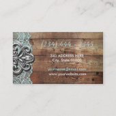 Rustic Wood en Lace Makeup Artist Visitekaartje (Achterkant)