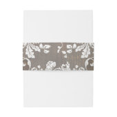 Rustic Wood en Lace Monogram Wedding Belly Bands Uitnodigingen Wikkel (Achterkant Voorbeeld)