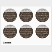 Rustic Wood en Lace- Ronde Sticker (Vel)