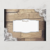 Rustic Wood en Lace Save the Date Briefkaarten (Achterkant)