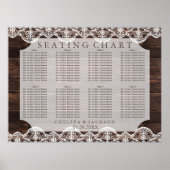 Rustic Wood en Lace - Seating Chart Poster (Voorkant)