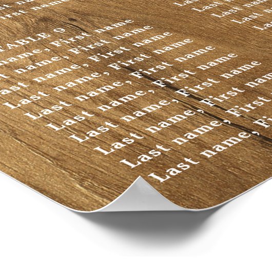 Rustic Wood en Lace | Weddenschappen Poster (Hoek)