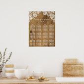 Rustic Wood en Lace | Weddenschappen Poster (Keuken)