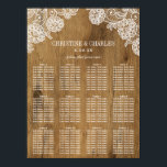 Rustic Wood en Lace | Weddenschappen Poster<br><div class="desc">12 TABEL - Deze elegante, maar moderne trouwspreidingskaart is voorzien van een prachtige rustige houten en witte achtergrond, in combinatie met een , geïnspireerde typografie. Samen met deze elementen creëer een elegant maar elegant huwelijksuitnodigingsontwerp dat perfect zou zijn voor een romantische bruiloft. Alle tekst is aanpasbaar. Klik op de knop...</div>