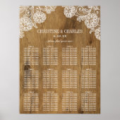 Rustic Wood en Lace | Weddenschappen Poster (Voorkant)