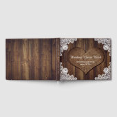 Rustic Wood en Lace Wedding Guest Book Gastenboek (Volledig)