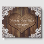 Rustic Wood en Lace Wedding Guest Book Gastenboek (Voorkant)