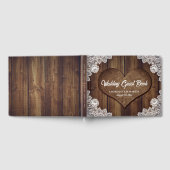 Rustic Wood en Lace Wedding Guest Book Gastenboek (Volledig)