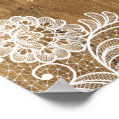 Rustic Wood en Lace | Welkomstteken voor bruiloft Poster (Hoek)